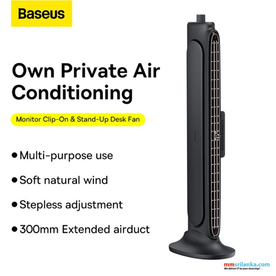 Baseus Refreshing Monitor Clip-On & Stand-Up Desk Fan Black